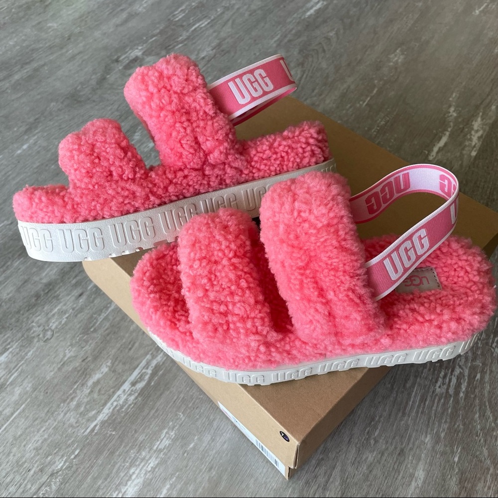 UGG Oh Fluffita Slide Sandal - Pink Rose US 7/EU 38